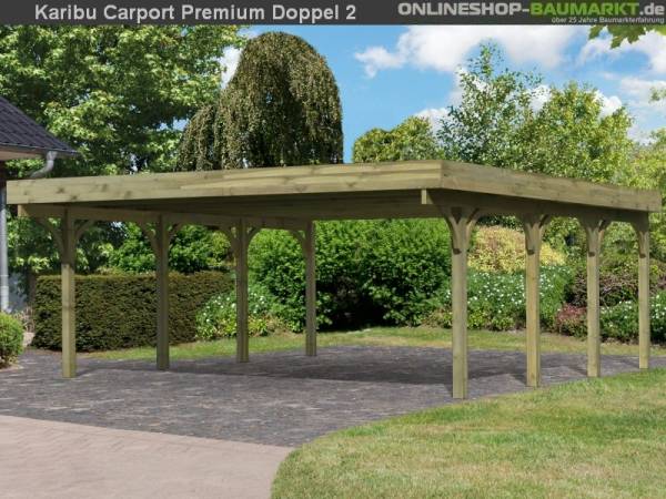 Karibu Carport Premium Doppel 2 ohne Einfahrtsbogen kdi Karibu Carport Premium Doppel 2 ohne Einfahrtsbogen kdi
