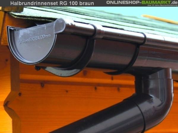 Dachrinnen Set RG 100 braun 500 x 600 cm Walmdach