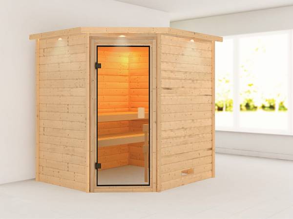 Karibu Woodfeeling Massivholzsauna Mia 38 mm Karibu Woodfeeling Massivholzsauna Mia 38 mm