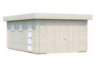 Palmako Blockbohlen-Garage Rasmus 19,0 44 mm natur mit Holztor