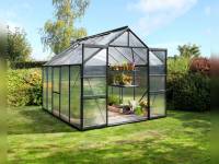 Vitavia Gewächshaus Meridian 2, 8300 HKP 4 mm, schwarz, mit Doppelschiebetür