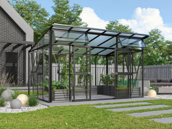 Vitavia Gewächshaus Aphrodite 11500 3 mm ESG / HKP 10 mm Schwarz
