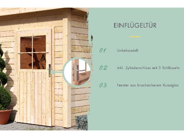 Karibu Gartenhaus Tintrup 2-Raum-Haus natur 28 mm