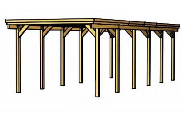 Skan Holz Carport Holstein 316 x 860 cm Skan Holz Carport Holstein 316 x 860 cm