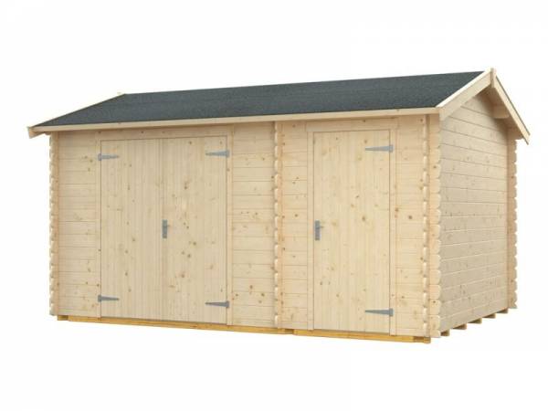 Skan Holz Blockbohlenhaus Flexi Größe 2, 420 x 300 cm Skan Holz Blockbohlenhaus Flexi Größe 2, 420 x 300 cm