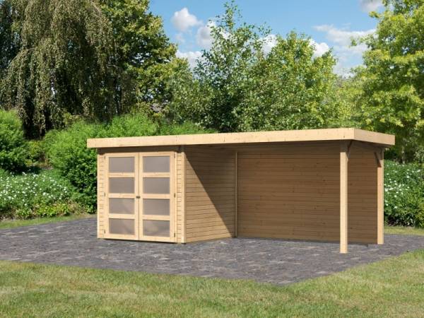 Karibu Gartenhaus Mühlendorf 2 mit Anbaudach 2,80 m inkl. Rückwand Karibu Gartenhaus Mühlendorf 2 mit Anbaudach 2,80 m inkl. Rückwand