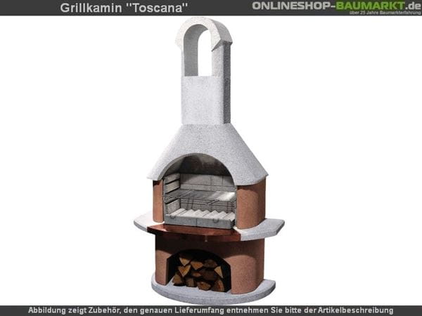 Buschbeck Gartengrillkamin Toscana weiss / terracotta Buschbeck Gartengrillkamin Toscana weiss / terracotta