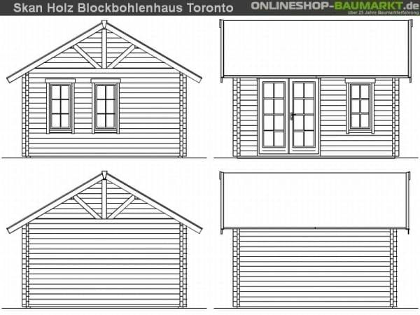 Skan Holz Blockbohlenhaus Toronto 1 70plus, 420 x 420 cm