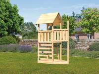 Akubi Spielturm Lotti Satteldach + Schiffsanbau oben + Kletterwand