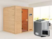 Karibu Sauna Anja - Classic Saunatür - 4,5 kW BIO-Ofen ext. Strg. - ohne Dachkranz