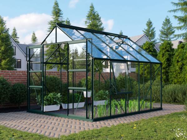 Vitavia Gewächshaus Meridian 2, 8300 ESG 3mm, smaragd, mit Doppelschiebetür