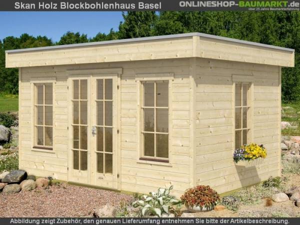 Skan Holz Blockbohlenhaus Basel 2 45plus, 420 x 380 cm