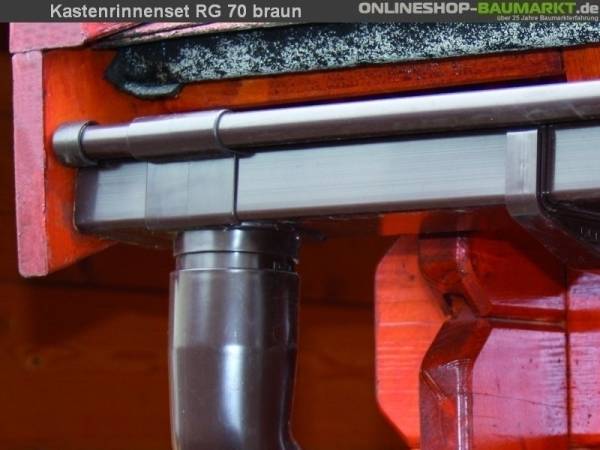 Dachrinnen Set RG 70 braun 750 cm Pultdach