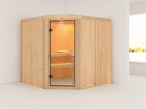 Aukura - Karibu Sauna ohne Ofen - mit Rundbogen -
