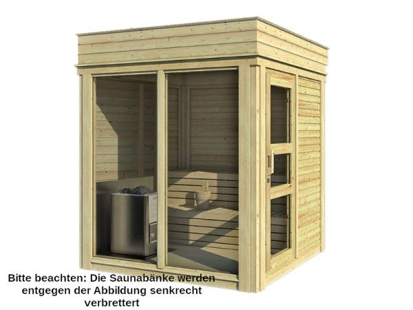Wolff Finnhaus Sauna Paradiso 2x2 inkl. gratis Dacheindeckung