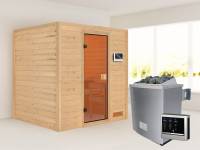 Karibu Sauna Anja - Classic Saunatür - 4,5 kW Ofen ext. Strg. - ohne Dachkranz