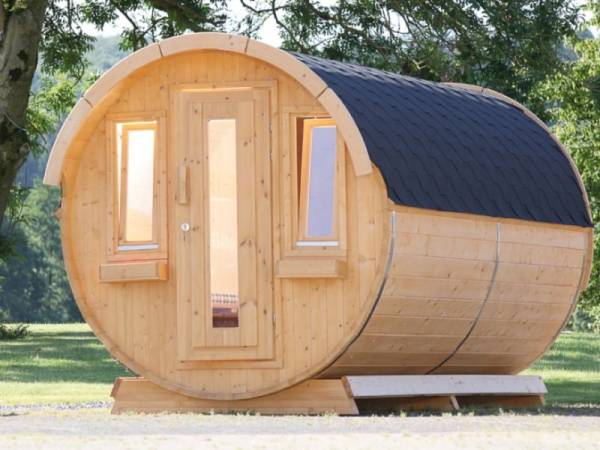 Wolff Finnhaus Campingfass 446/2-Raum Bausatz mit schwarzen Dachschindeln Wolff Finnhaus Campingfass 446/2-Raum Bausatz mit schwarzen Dachschindeln