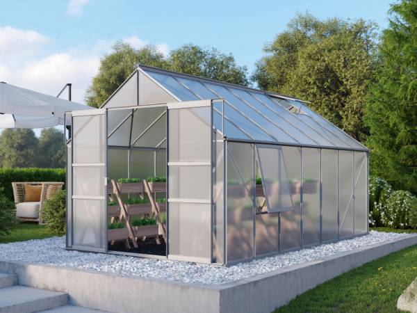 Vitavia Gewächshaus Meridian 2, 11500 HKP 6mm Alu, mit Doppelschiebetür