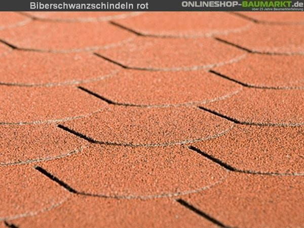 Bitumen-Dachschindeln Biberschwanz rot Bitumen-Dachschindeln Biberschwanz rot