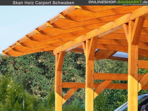Skan Holz Carport Schwaben 434 x 630 cm Leimholz