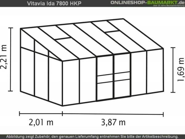 Vitavia Gewächshaus Ida 7800 HKP 6 mm dunkelgrün