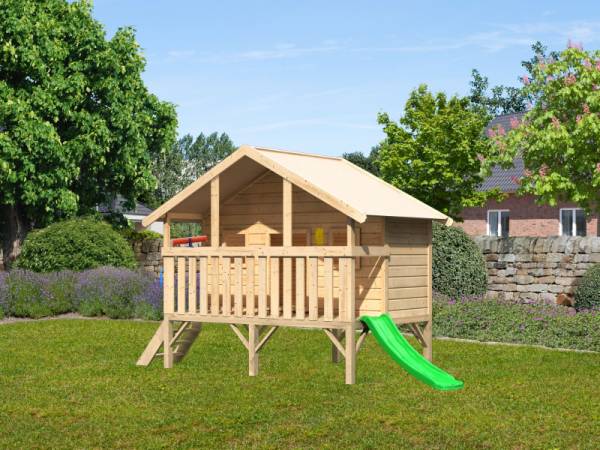 Akubi Spielhaus Maxi Sparset mit grüner Rutsche Akubi Spielhaus Maxi Sparset mit grüner Rutsche