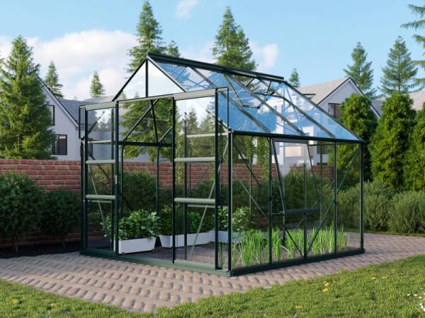 Vitavia Gewächshaus Meridian 2, 6700 ESG 3mm, smaragd, mit Doppelschiebetür