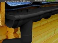 Dachrinnen Set RG 80 braun 460 x 320 cm Walmdach