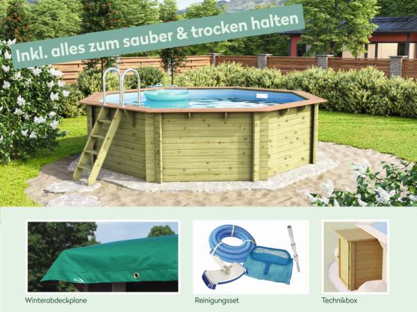 Wolff Finnhaus Pool Modell B inkl. Abdeckplane, Technikbox und Reinigungsset Wolff Finnhaus Pool Modell B inkl. Abdeckplane, Technikbox und Reinigungsset