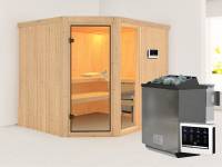 Fiona 3 - Karibu Sauna inkl. 9-kW-Bioofen - ohne Dachkranz -