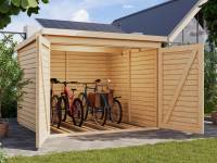 Karibu Fahrradgarage 4, natur, mit Solarpaket