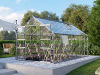 Vitavia Gewächshaus Meridian 2, 11500 ESG 3mm Alu, mit Doppelschiebetür