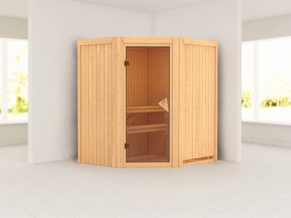 Karibu Sauna Taurin ohne Ofen, ohne Dachkranz, mit Saunatür classic Karibu Sauna Taurin ohne Ofen, ohne Dachkranz, mit Saunatür classic