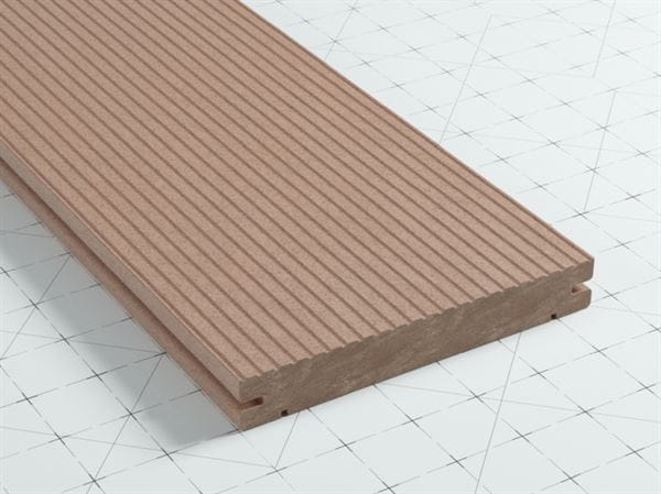WPC Click Terrassendiele 3 Meter 18 x 137 mm Sand geriffelt