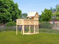 Akubi Stelzenhaus Frieda + Anbauplattform XL + Kletterwand