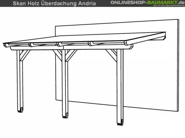 Skan Holz Terrassenüberdachung Andria 434 x 300 cm Leimholz Skan Holz Terrassenüberdachung Andria 434 x 300 cm Leimholz
